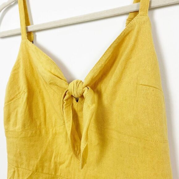❤️‍🔥5 for $25 Hollister mustard yellow linen textured dress bow front small - Picture 4 of 8